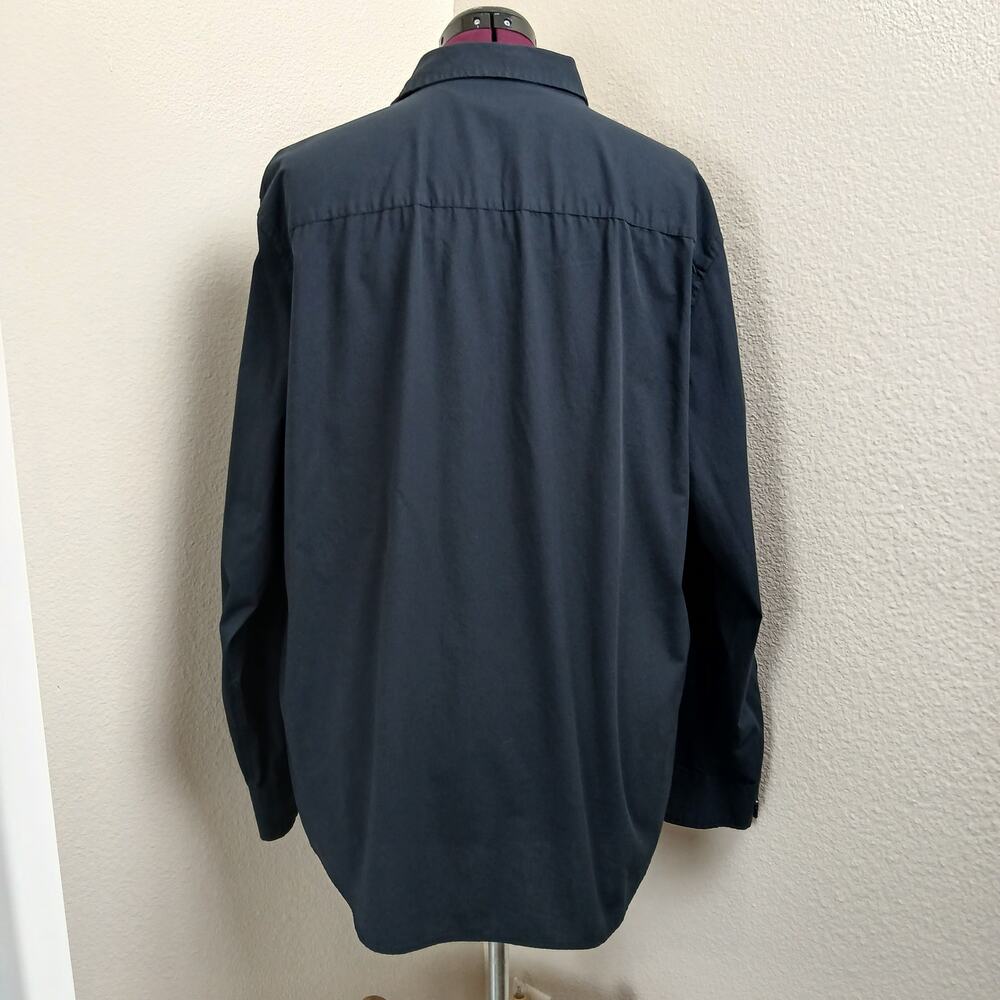 Alfani Black Dress Shirt Mens XXL long sleeve button front collar cotton blend - Picture 4 of 16